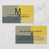 Moderne Retro Kleuren Monogram #15 Visitekaartje (Voorkant / Achterkant)