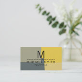 Moderne Retro Kleuren Monogram #15 Visitekaartje (Staand voorkant)