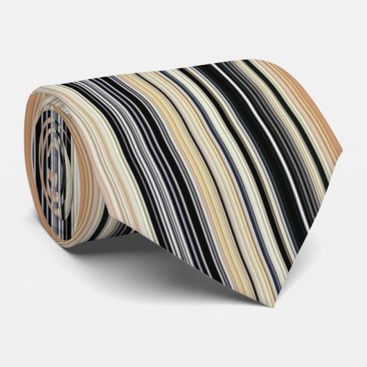 Moderne Retro-kleurencombinatie Verticaal striped Stropdas (Opgerold)