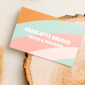 Moderne Retro-kleurengolf QR-code Visitekaartje