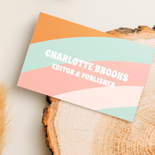 Moderne Retro-kleurengolf QR-code Visitekaartje