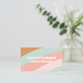 Moderne Retro-kleurengolf QR-code Visitekaartje (Staand voorkant)