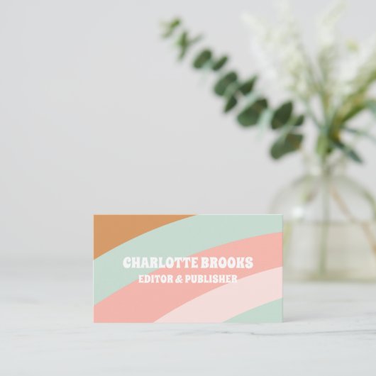 Moderne Retro-kleurengolf QR-code Visitekaartje (Staand voorkant)