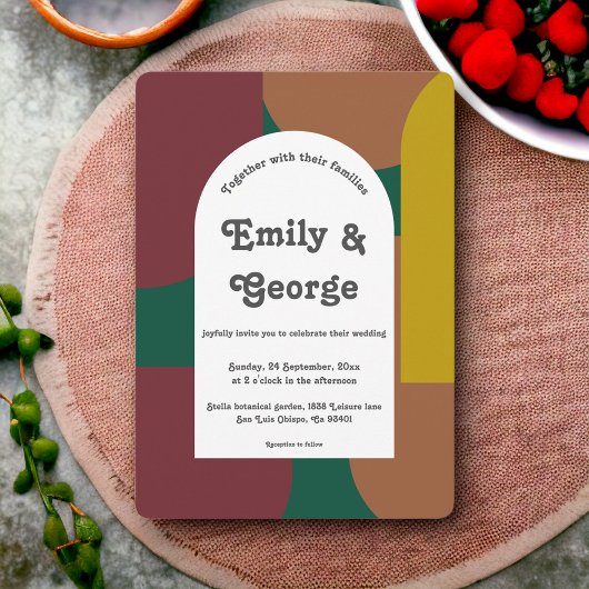 Moderne Retro Kleurrijke Artistieke Abstracte brui Kaart