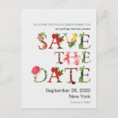 Moderne Retro Kleurrijke Bloemen Bewaar de Datum Aankondigingskaart (Voorkant)