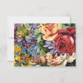 Moderne Retro Kleurrijke Bloemen Huwelijk Dank u Bedankkaart (Achterkant)