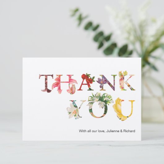 Moderne Retro Kleurrijke Bloemen Huwelijk Dank u Bedankkaart (Staand voorkant)