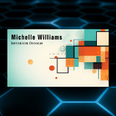 Moderne Retro Kleurrijke Geometrisch Visitekaartje