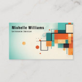 Moderne Retro Kleurrijke Geometrisch Visitekaartje (Voorkant)