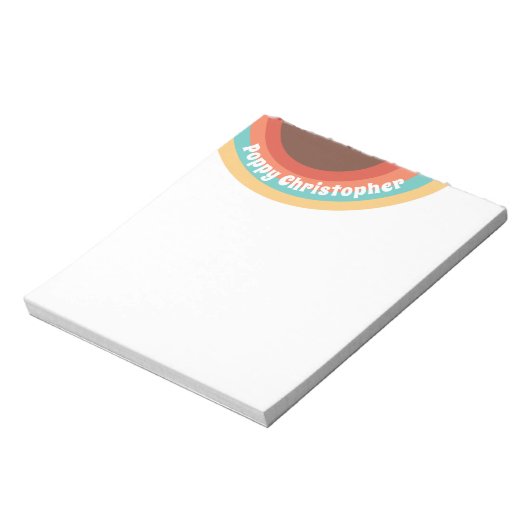 Moderne Retro Kleurrijke Groovy Curves Gepersonali Notitieblok (Linkerzijde)