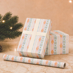 Moderne Retro Kleurrijke Kerstmis Cadeaupapier