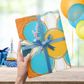 Moderne Retro Kleurrijke Leuk Geometrisch Abstract Cadeaupapier