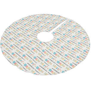 Moderne Retro Kleurrijke Vrolijk en Helder Familie Kerstboom Rok