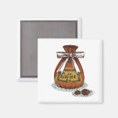 Moderne retro koffie l'Caffeine l'Latte l'Brown Magneet (Voorkant / Achterkant)