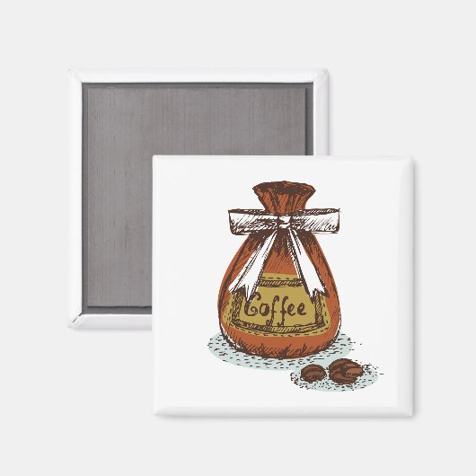 Moderne retro koffie l'Caffeine l'Latte l'Brown Magneet (Voorkant / Achterkant)
