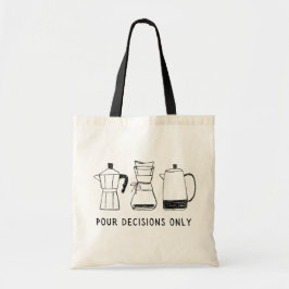 Moderne retro koffieliefhebber giet beslissingen m tote bag