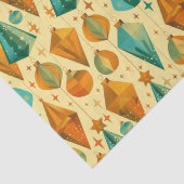 Moderne retro koper en Blauwgroen kerst Tissuepapier (Detail)