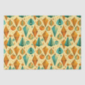 Moderne retro koper en Blauwgroen kerst Tissuepapier (Voorkant)