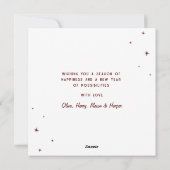 Moderne retro laat het kerstscript sneeuwen | Red Feestdagenkaart (Achterkant)