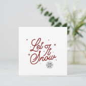 Moderne Retro Laat Het Sneeuw Kerstmisbedrijf Logo Feestdagenkaart (Staand voorkant)