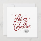 Moderne Retro Laat Het Sneeuw Kerstmisbedrijf Logo Feestdagenkaart (Voorkant)