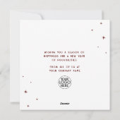 Moderne Retro Laat Het Sneeuw Kerstmisbedrijf Logo Feestdagenkaart (Achterkant)