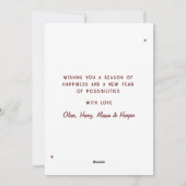 Moderne Retro Laat Het Sneeuwfoto Kerstscript Feestdagenkaart (Achterkant)