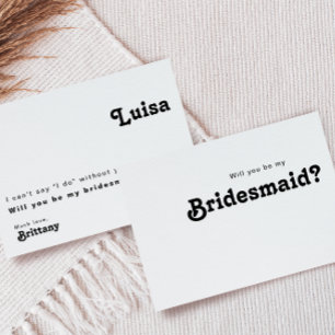 Moderne Retro Lettering Bridesmaid Voorstel Kaart