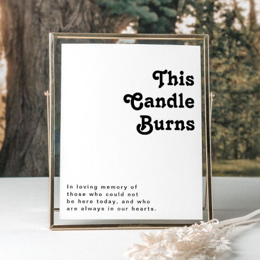 Moderne Retro Lettering Deze Kaars Brandt Poster