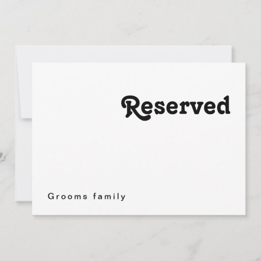 Moderne Retro Lettering Gereserveerd Teken (Voorkant)