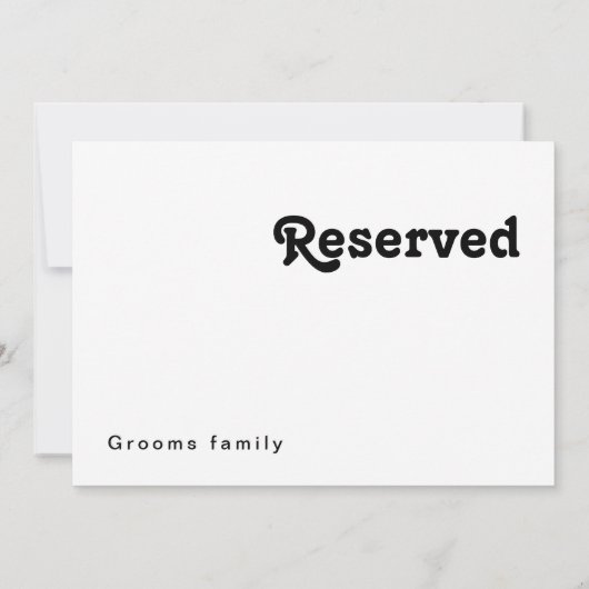 Moderne Retro Lettering Gereserveerd Teken (Achterkant)