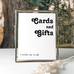 Moderne Retro Lettering-kaarten en cadeaubonborden Poster<br><div class="desc">Deze moderne retro-kaartjes en cadeaubord is perfect voor je unieke, trendy eenvoudige bohemische zomerbruiloft. Het lettertype is een stijlvol zwart, chic 70's boho lettertype, dat dit design klassieke, minimale, roedige hippiebloemen biedt. U kunt uw eigen afbeeldingen of afbeeldingen toevoegen als u deze wilt aanpassen. Laat u alstublieft vrij om vragen...</div>