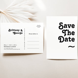 Moderne Retro Lettering Save The Date Uitnodiging Briefkaart