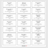 Moderne Retro Lettering Trouw Gast Adres Sticker (Vel)