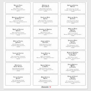 Moderne Retro Lettering Trouw Gast Adres Sticker