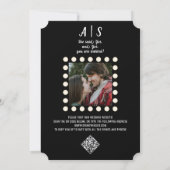 Moderne Retro Lichte Marquee Broadway Stijl Foto Save The Date (Achterkant)