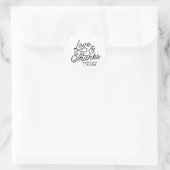 Moderne Retro Liefde en Bedankt Bold Script Weddin Ronde Sticker (Tas)