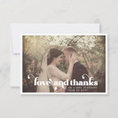 Moderne Retro Liefde en Bedankt Trouwfoto (Voorkant)