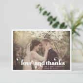Moderne Retro Liefde en Bedankt Trouwfoto (Staand voorkant)
