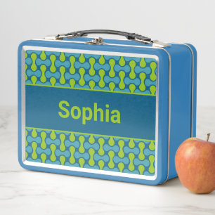 Moderne Retro Link Patroon in Blauw en Groen