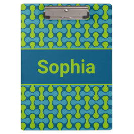 Moderne Retro Link Patroon in Blauw en Groen Klembord