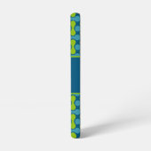 Moderne Retro Link Patroon in Blauw en Groen Samsung Galaxy Hoesje (Linkerkant)