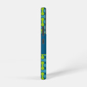Moderne Retro Link Patroon in Blauw en Groen Samsung Galaxy Hoesje (Rechterkant)