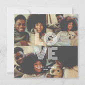 Moderne Retro Love Typografie 4 Foto Notitiekaartje (Voorkant)