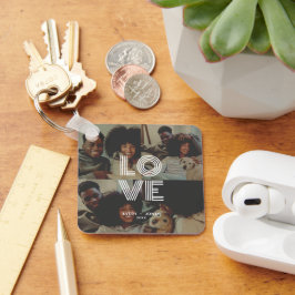 Moderne  Retro Love Typografie 4 Foto Sleutelhanger