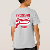 Moderne retro matching squad familie rood wit t-shirt (Achterkant)