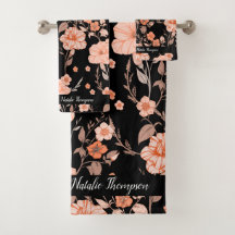 Moderne retro met stijlvol script l Zwart bloemig