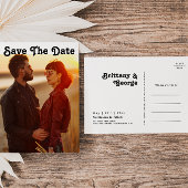 Moderne Retro met volledige foto opslaan in de dat Uitnodiging Briefkaart