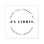 Moderne Retro Minimale Aangepaste Naam Ex Libris B Zelfinktende Stempel (Design)