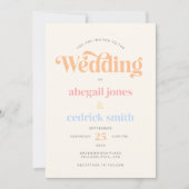 Moderne retro minimalistische pastel zomer bruilof kaart (Voorkant)